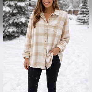 NEW! American Eagle Outfitters Women’s Oversized Plaid Button-up Shirt | Size S